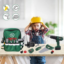 Load image into Gallery viewer, 39 PCS Kids Tool Set Construction Play Tool Set w/ Electric Drill Backpack Helmet Worker belt-Great Educational Toy Birthday Christmas Gift-TO-G
