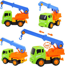 Load image into Gallery viewer, Take-Apart Construction Trucks Vehicles Play Set – Set of 4 Builder Trucks and Screw Driver Included-TR1
