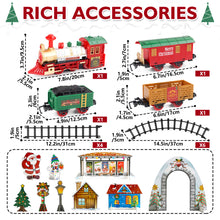Load image into Gallery viewer, 13 Piece Classic Toy Train Set for Kids with Headlight Smoke Realistic Sounds 3 Car Carriage and 11 Feet Track Kids Toys Christmas Gift-XT-02

