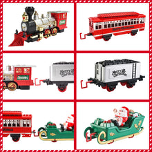 Load image into Gallery viewer, Christmas Train Set with Light &amp; Sounds Smoke Effect Christmas Tree Train Set Around the Tree Electric Train Sets for Kids Christmas Gift-XT-06
