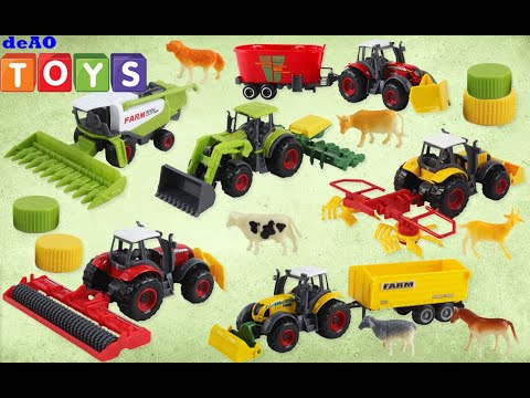 Die Cast Small Toy Tractor 31 Pieces Die Cast Model Machinery DIY Farm Tractor Vehicle