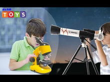 Load and play video in Gallery viewer, 2 in 1 My First Telescope and Microscope Educational Play Set Children Science Exploration and Astronomy Starter Kit Christmas Gift-TELS-Y
