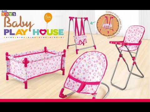 Kids Deluxe -in-1 Baby Doll Pretend Play Set with Cot Bed