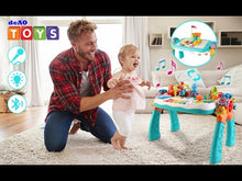 Load and play video in Gallery viewer, 2 in 1 Multifunctional Bluetooth Learning Activity Table w/Building Blocks Panel Sound and Light Functions Great Christmas Gift for Kids-MFLT-2
