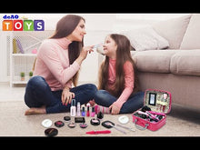 Load and play video in Gallery viewer, Makeup Toy Set 23 Pieces Safe Non-Toxic Pretend Cosmetic Beauty Set with Glamour Vanity Carry Case Beauty Kit Role Play Gift for Kids-STS-CB
