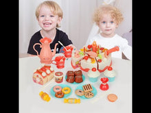 Load and play video in Gallery viewer, Cutting and Decorating Birthday Cake Tea Party Play Set with Candle Light and Dessert and Cake Accessories Included-TS6-P
