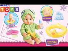 Load and play video in Gallery viewer, 12” Interactive Swimming Baby Doll Bath Time Bathing and Swim Play Set with Toy Rubber Ring Soap Kids Toys Prefect Christmas Gift-BD-S11
